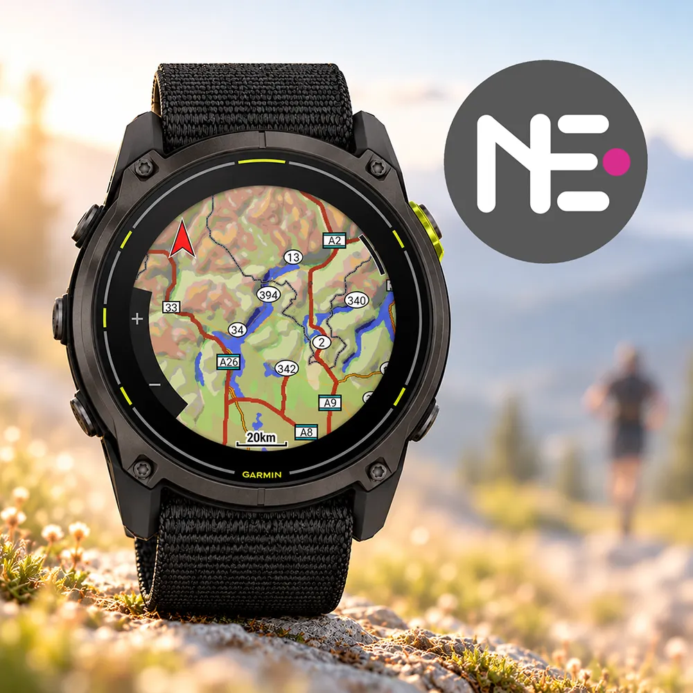 Garmin Enduro 3 – outdoorové GPS hodinky s mapovou navigáciou a čiernym nylonovým remienkom