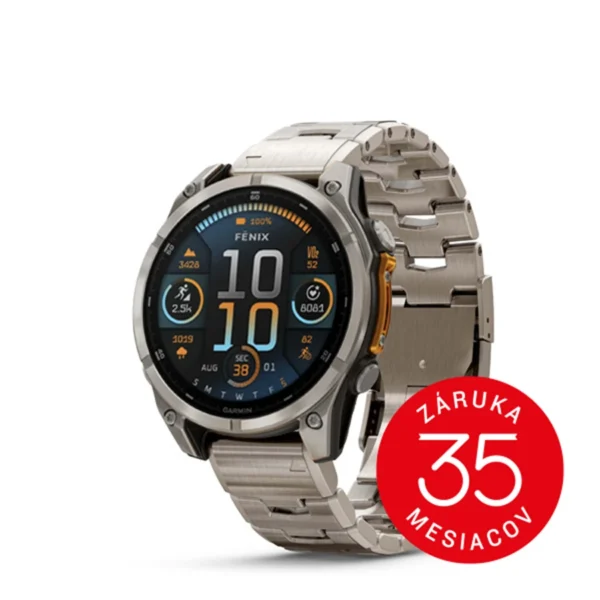 Garmin fenix 8 47mm AMOLED Sapphire Titanium Graphite Titanium band. Edícia Spark Orange