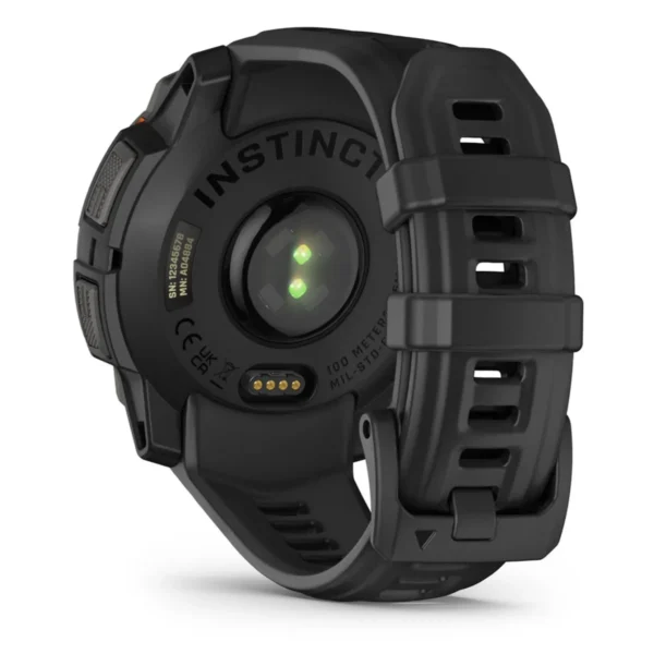 Garmin Instinct 3 45mm Solar Black Black silicone band - Image 2