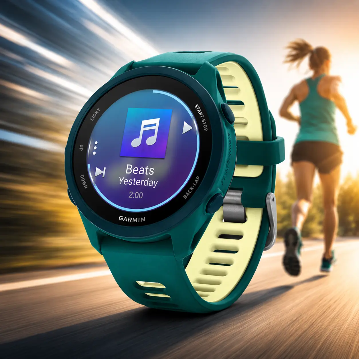 Garmin Forerunner 170 Music Teal Green/Citron + nano fólia