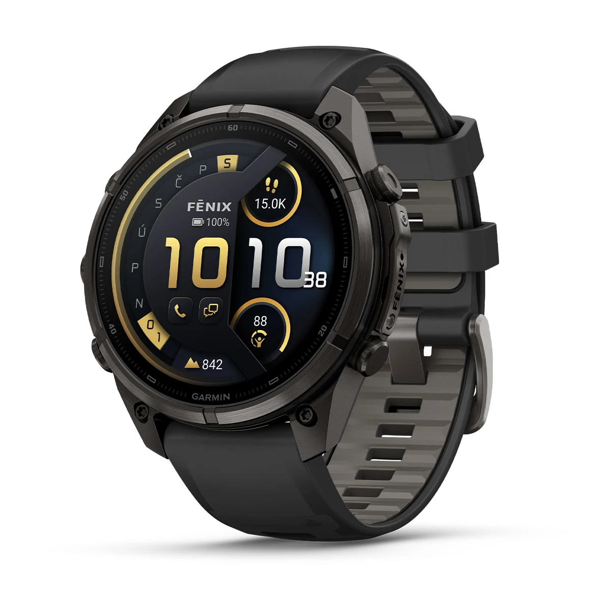 Garmin fēnix 9 Pro - inReach, 47mm, AMOLED, Sapphire, Carbon Gray DLC Titanium, Black/Pebble Gray band – Obrázok 2