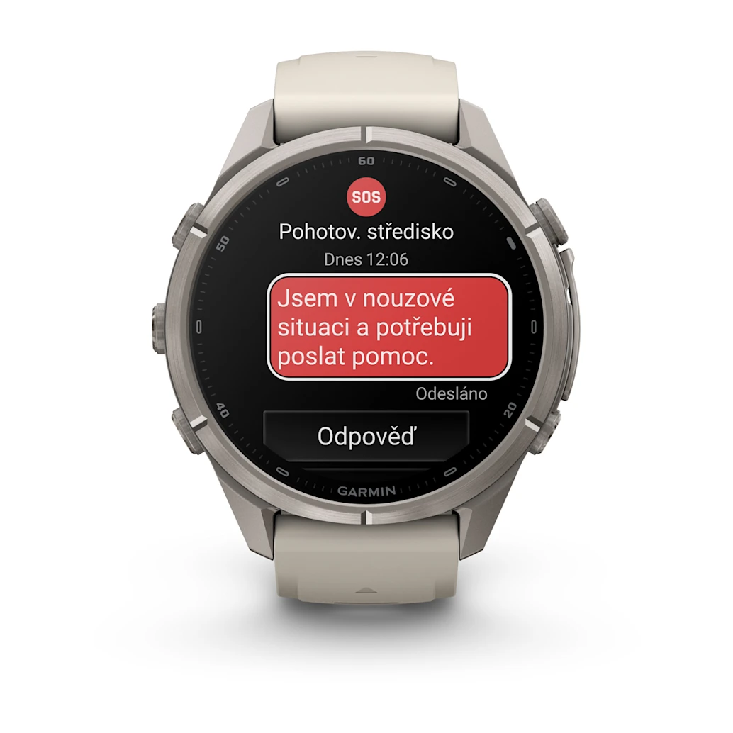 Garmin fēnix 9 Pro - inReach, 43mm, AMOLED, Sapphire, Titanium, Gray/Sandstone band – Obrázok 3