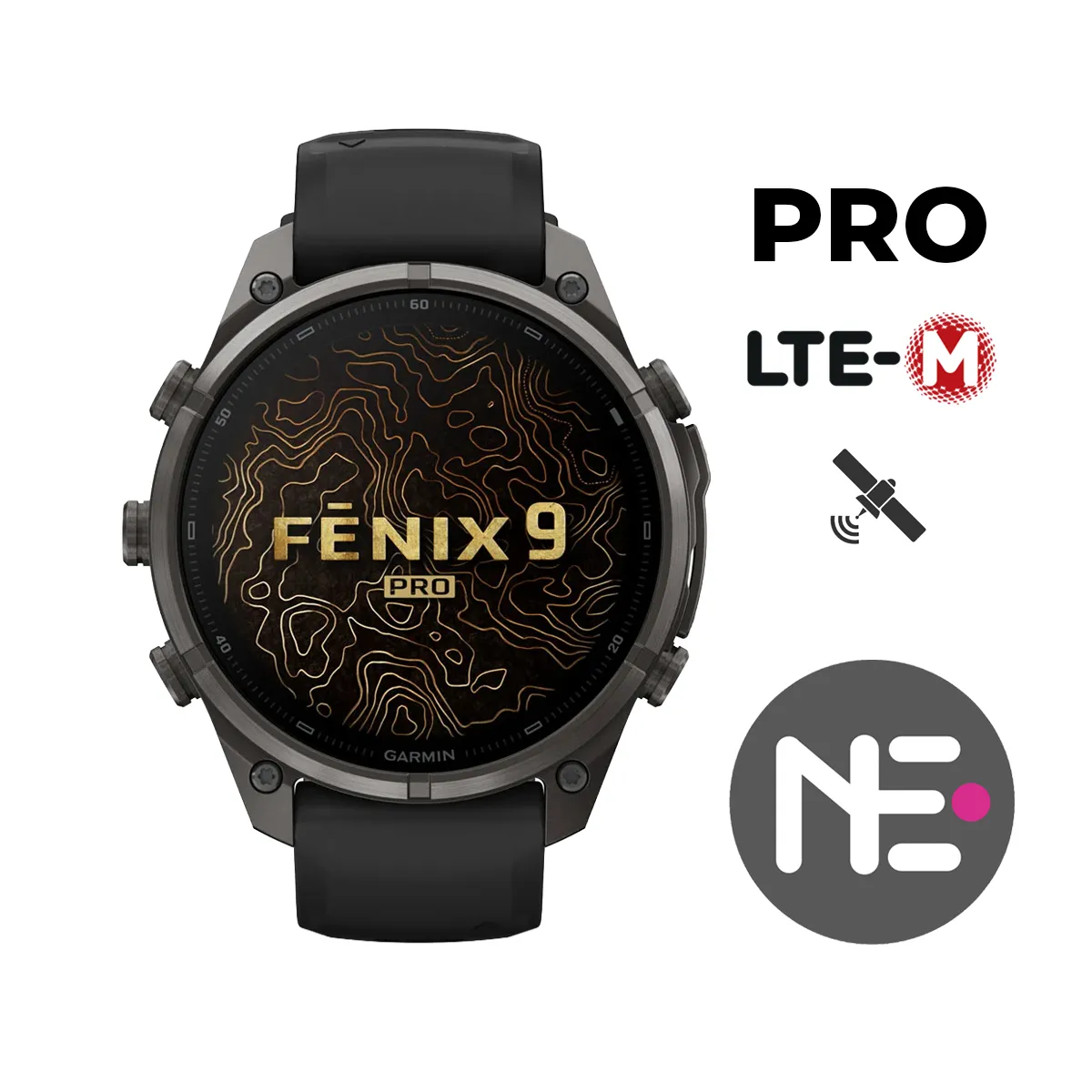 Garmin fēnix 9 Pro inReach 47 mm AMOLED Sapphire Carbon Gray DLC Titanium Black/Pebble Gray